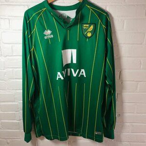Errea Norwich City FC 2015-16 Away Soccer Football Long Sleeve Jersey 3XL